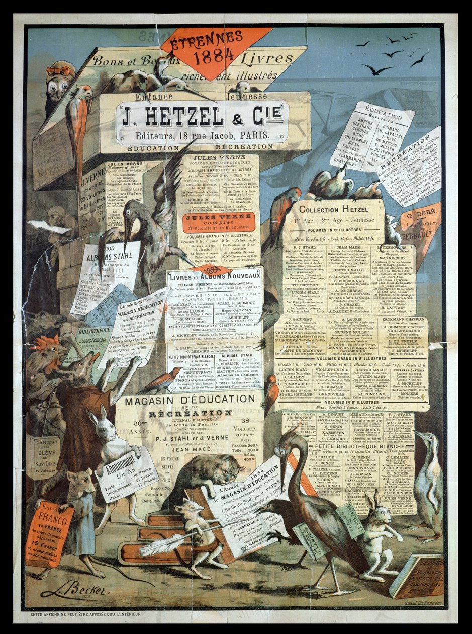 Anúncio para a editora Hetzel do Le Monde Illustre, dezembro de 1883 de Leon Becker