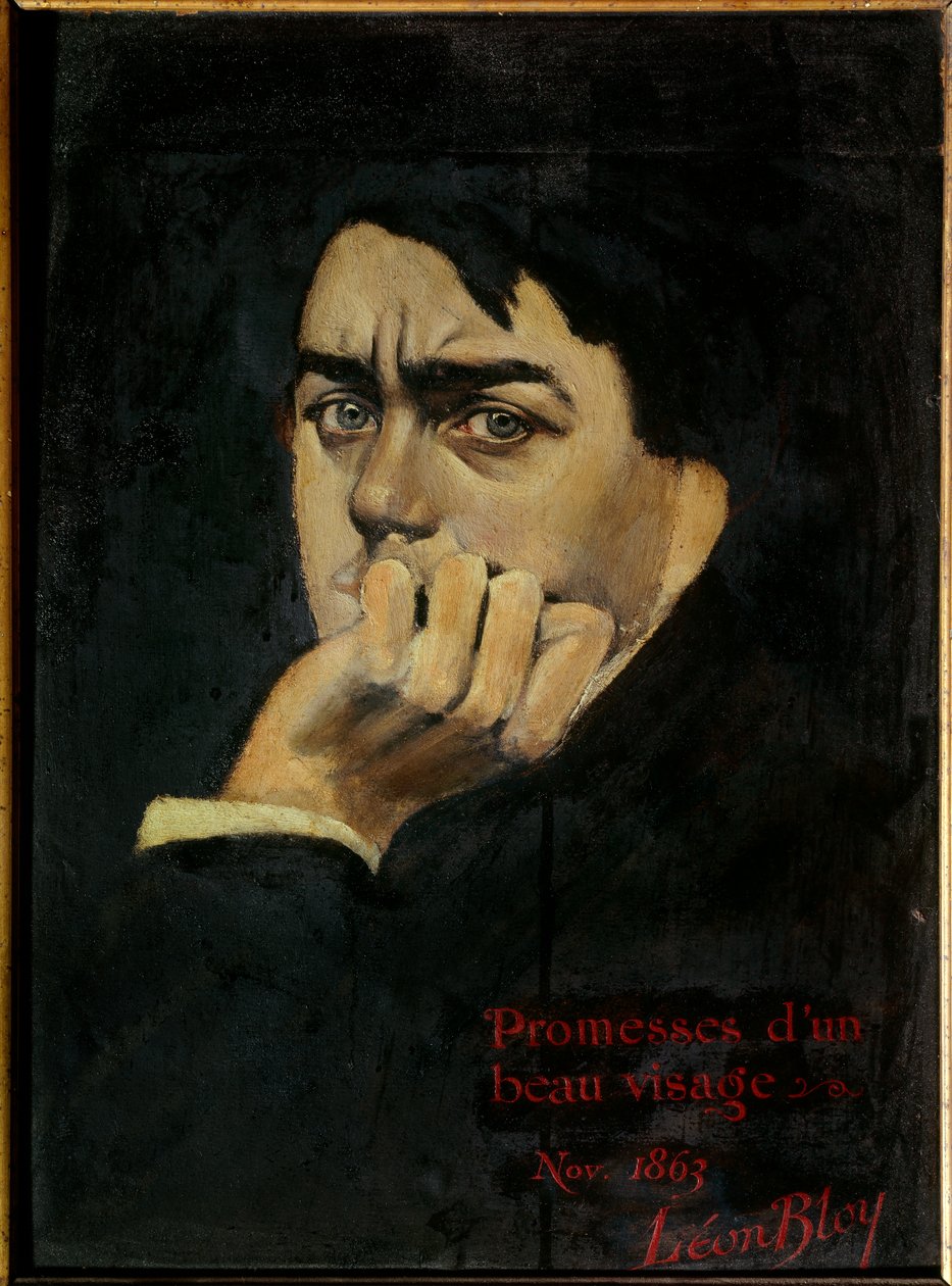 Auto-retrato Promessas de uma Bela Pintura de Rosto de Leon Bloy (1846-1917) 1863 Colecção Privada. de Leon Bloy