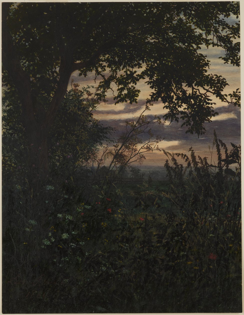 Paisagem ao pôr do sol de Léon Bonvin