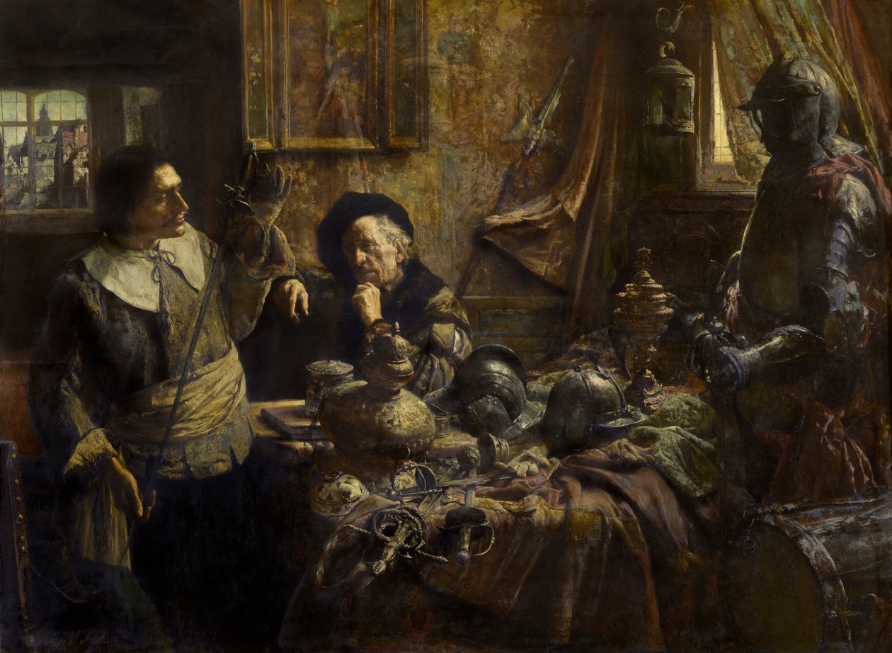 Uma Excelente Escolha de Armas (óleo sobre painel) de Leon Brunin