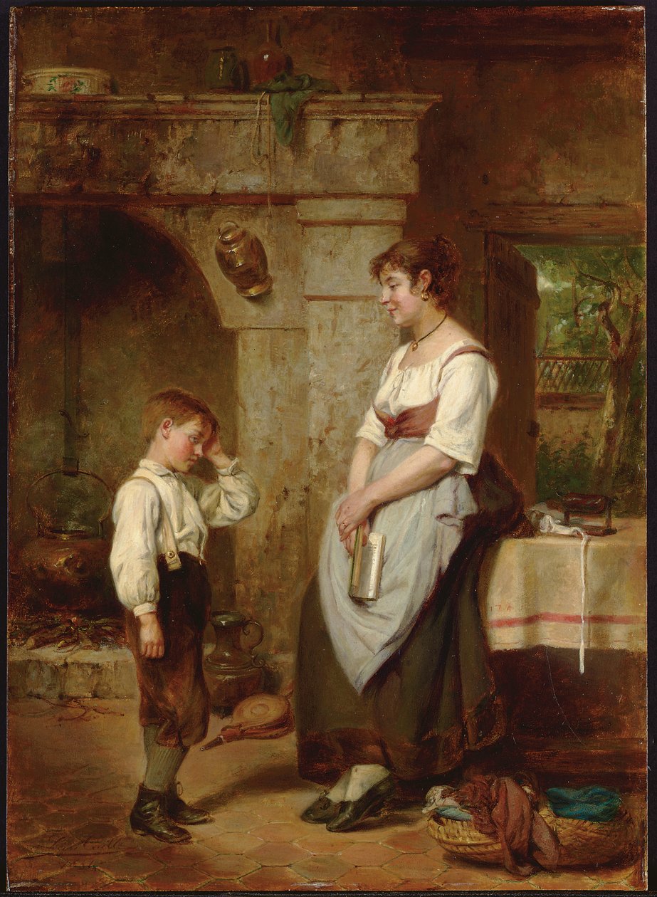 A lição, 1887 de Leon Caille