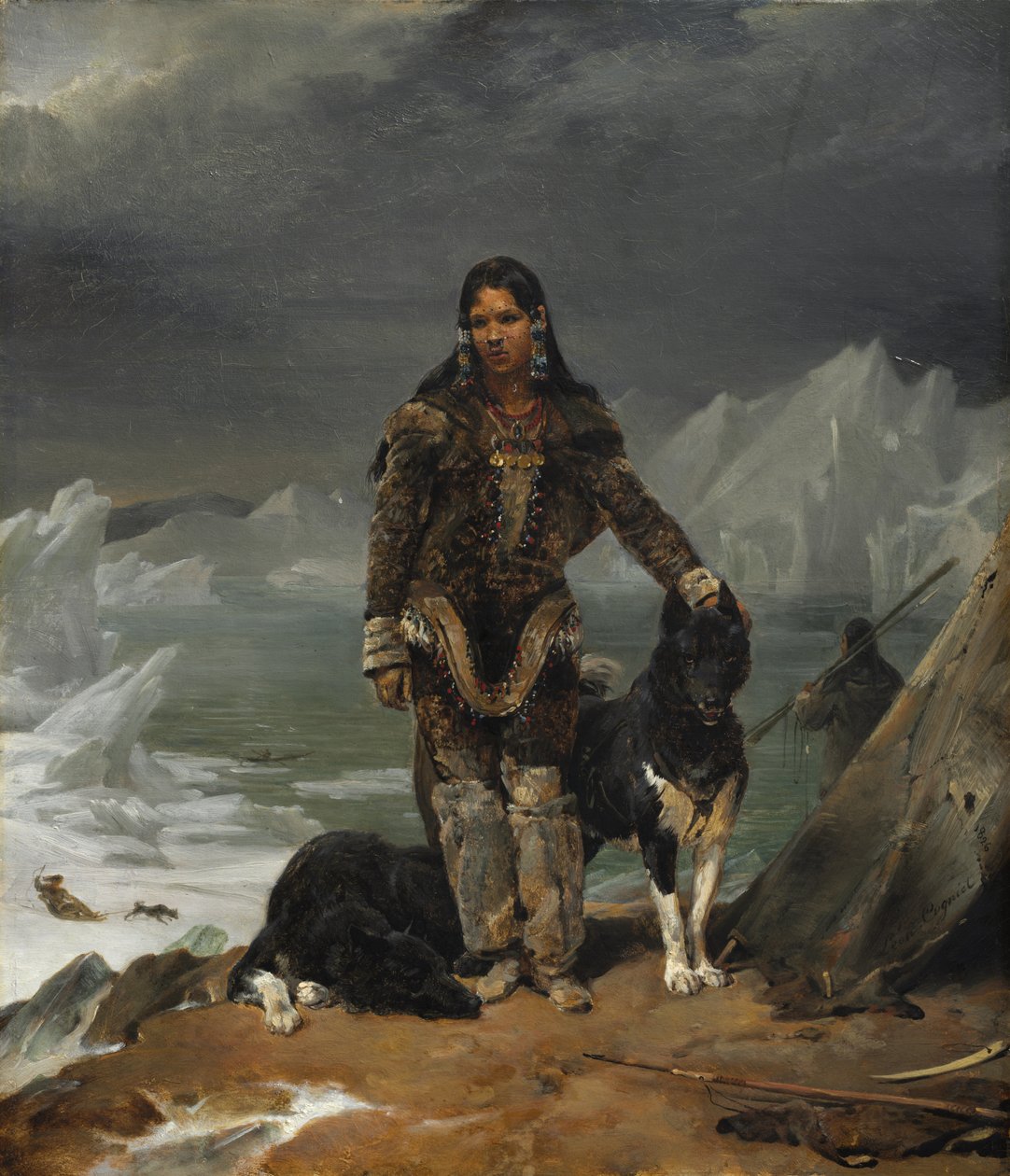 Uma mulher da terra dos esquimós de Léon Cogniet