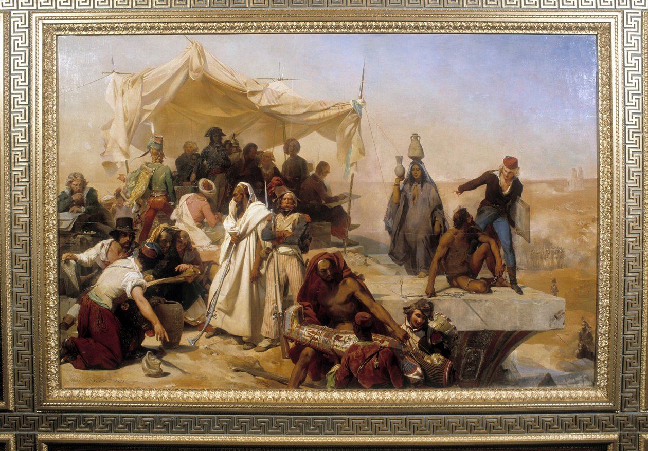 Expedição do Egipto sob as ordens de Bonaparte. Pintura por Leon Cogniet (1794-1880) de Léon Cogniet