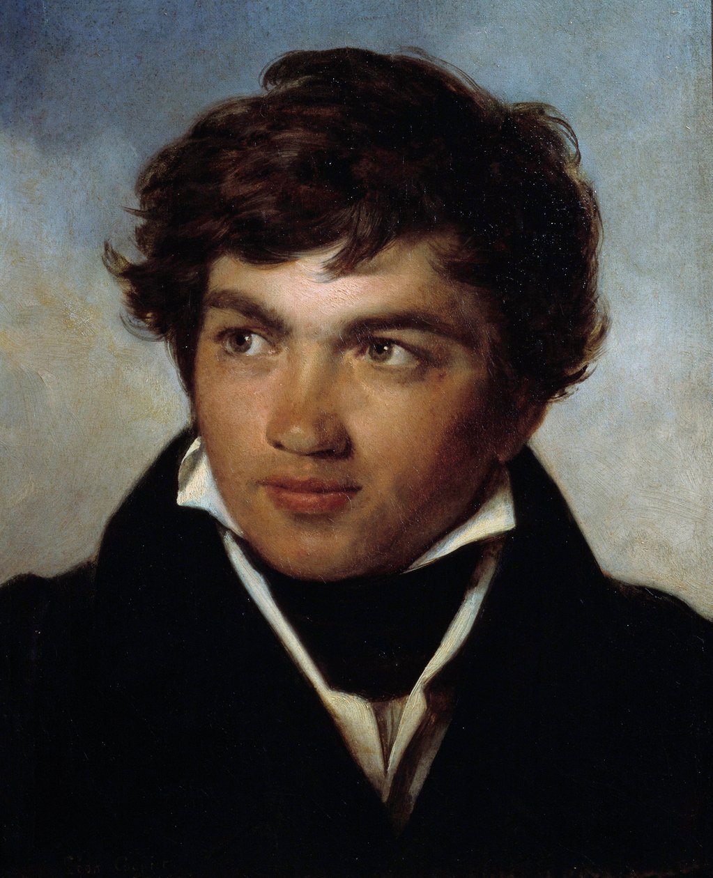 Retrato do Pintor Achille Michallon (1796-1822) Pintura de Leon Cogniet (1794-1880) Orleans do século XIX, Musee des Beaux Arts de Léon Cogniet