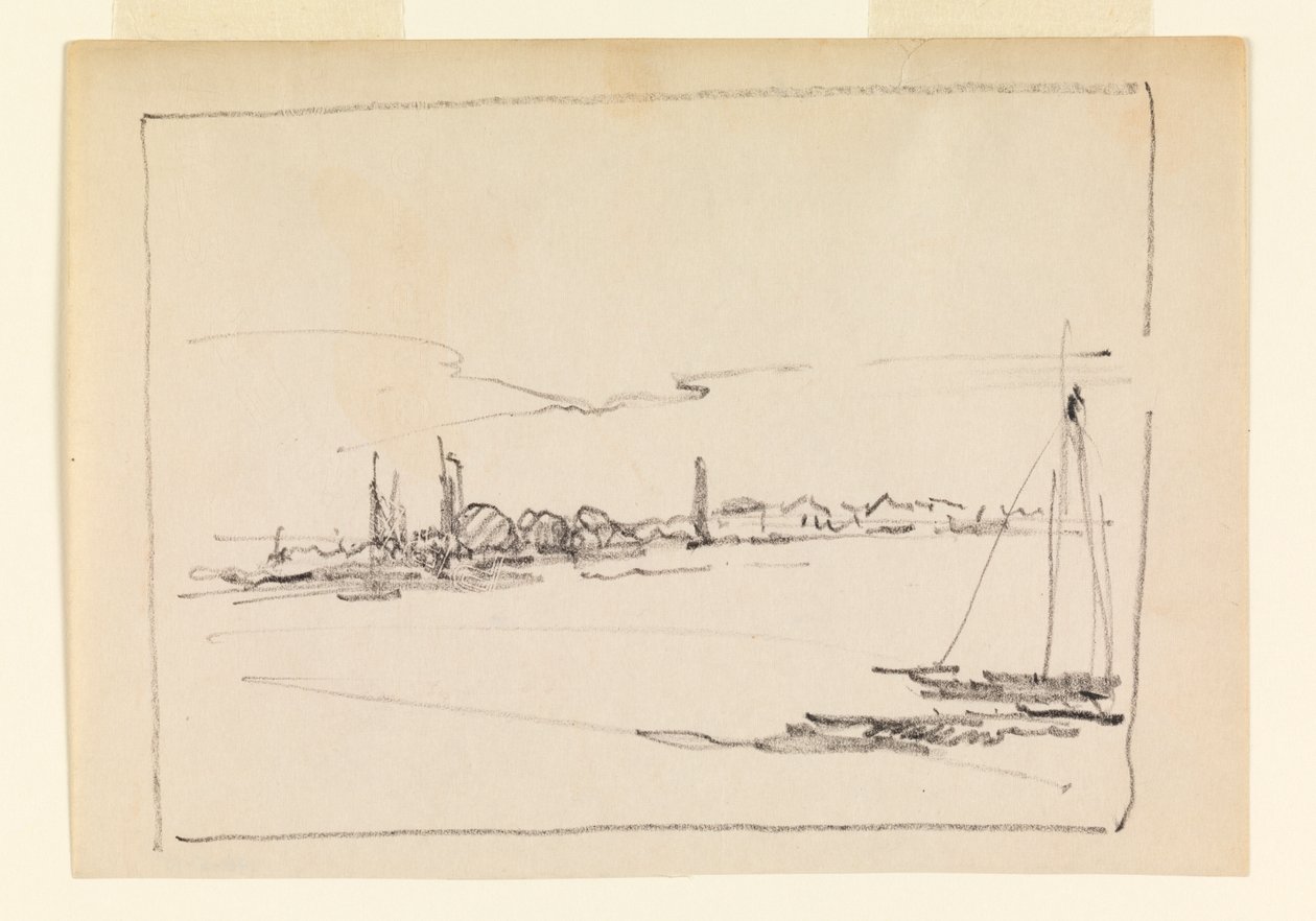 Paisagem com veleiro de Leon Dabo