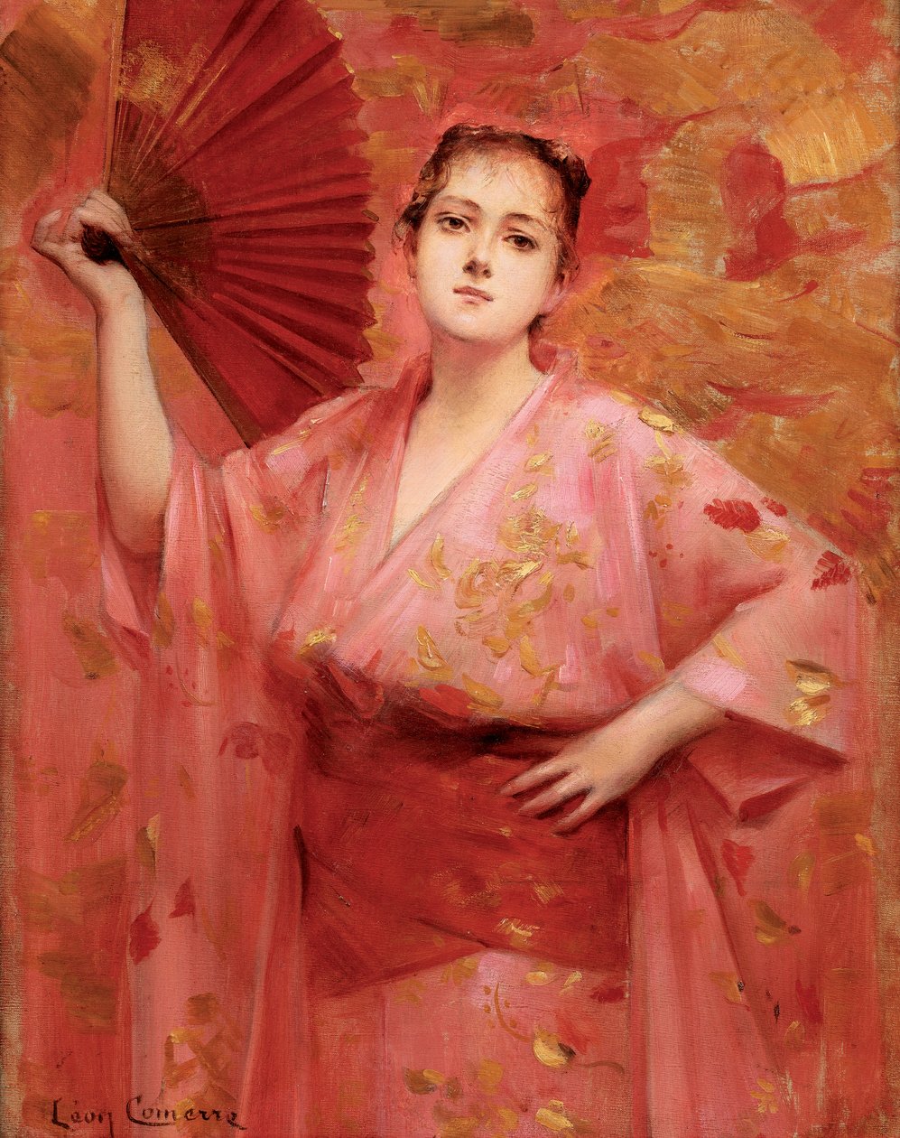 Georges Achille-Fould em trajes japoneses, cerca de 1885. de Leon Francois Comerre