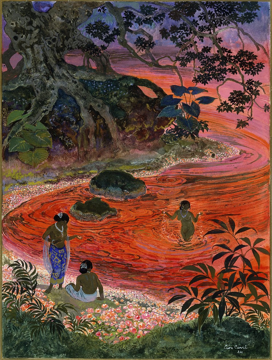 Uma ilustração do livro &39;Le Chariot de Terre Cuite&39; de Victor Barrucand de Leon Georges Carre