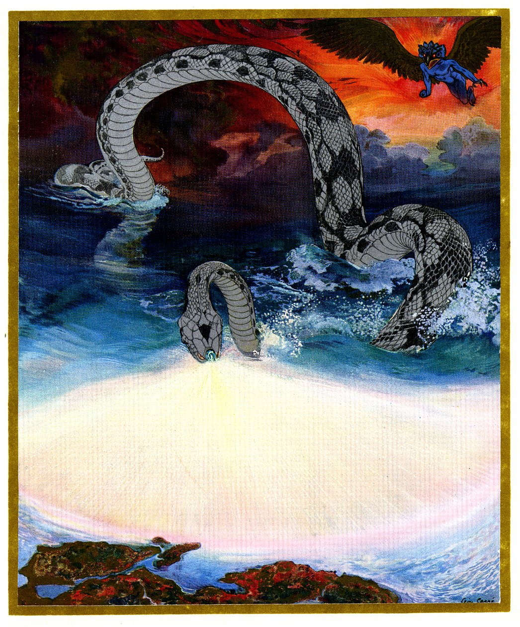 Serpente marinha de Leon Georges Carre