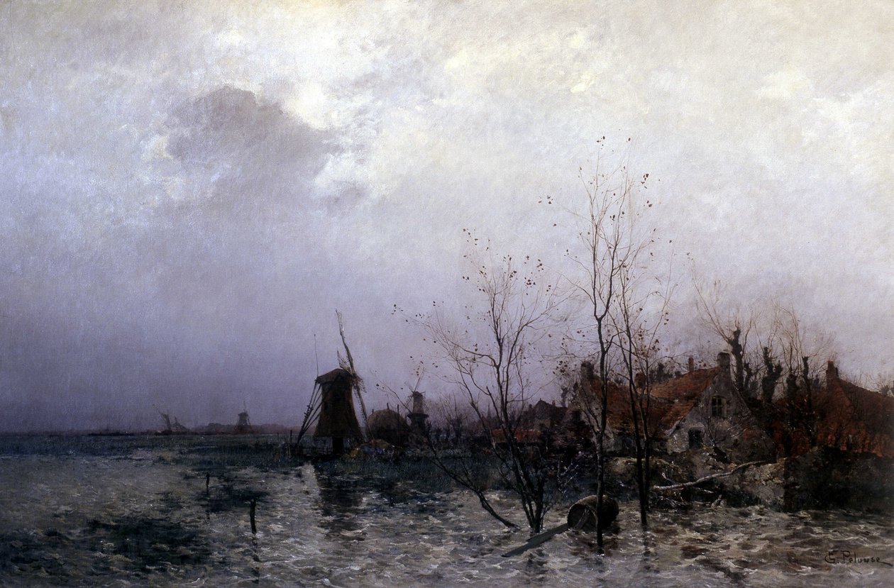 Prados cheios na Holanda (óleo sobre tela) de Leon Germain Pelouse