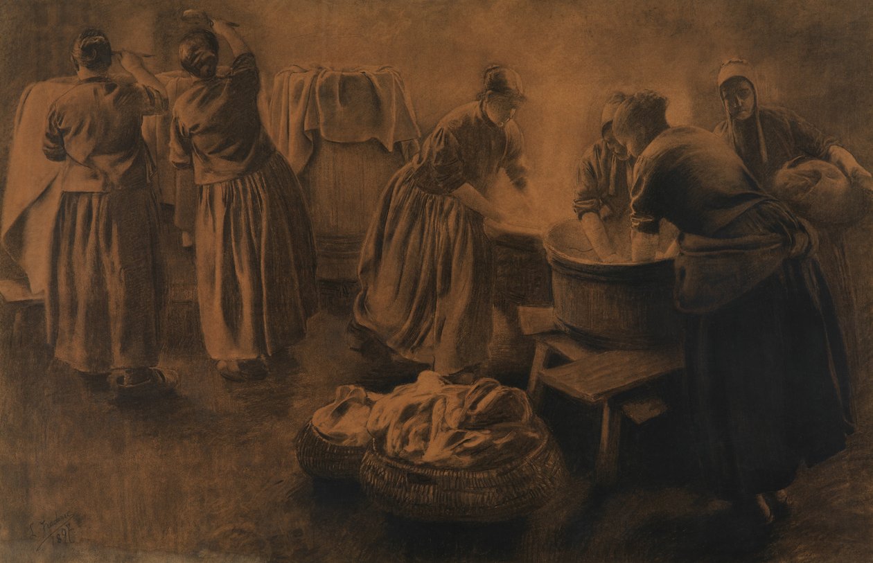 O Fog (carvão vegetal sobre papel) de Leon Henri Marie Frederic