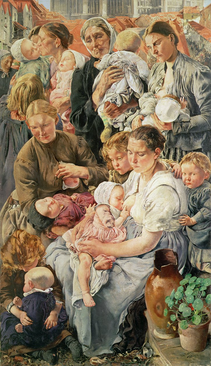 As mulheres, painel direito de As idades do trabalhador, 1895 de Leon Henri Marie Frederic