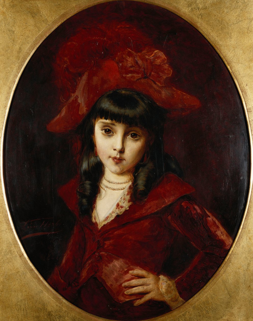O vestido vermelho, 1881 de Leon Herbo