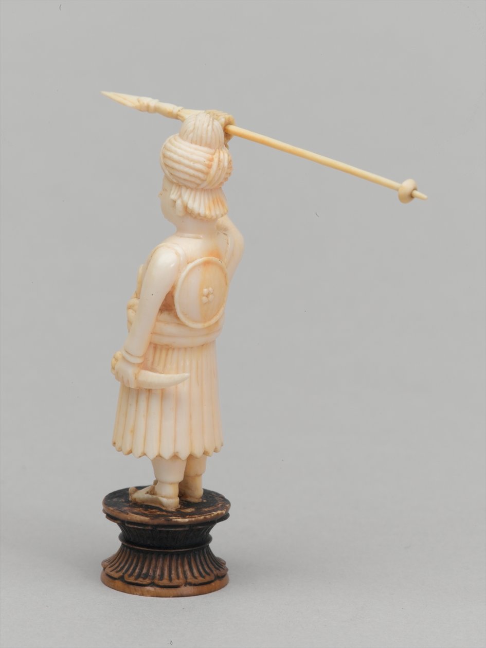 Peão preto, peça de xadrez, Índia, 1820 cerca de Leon Hornecker
