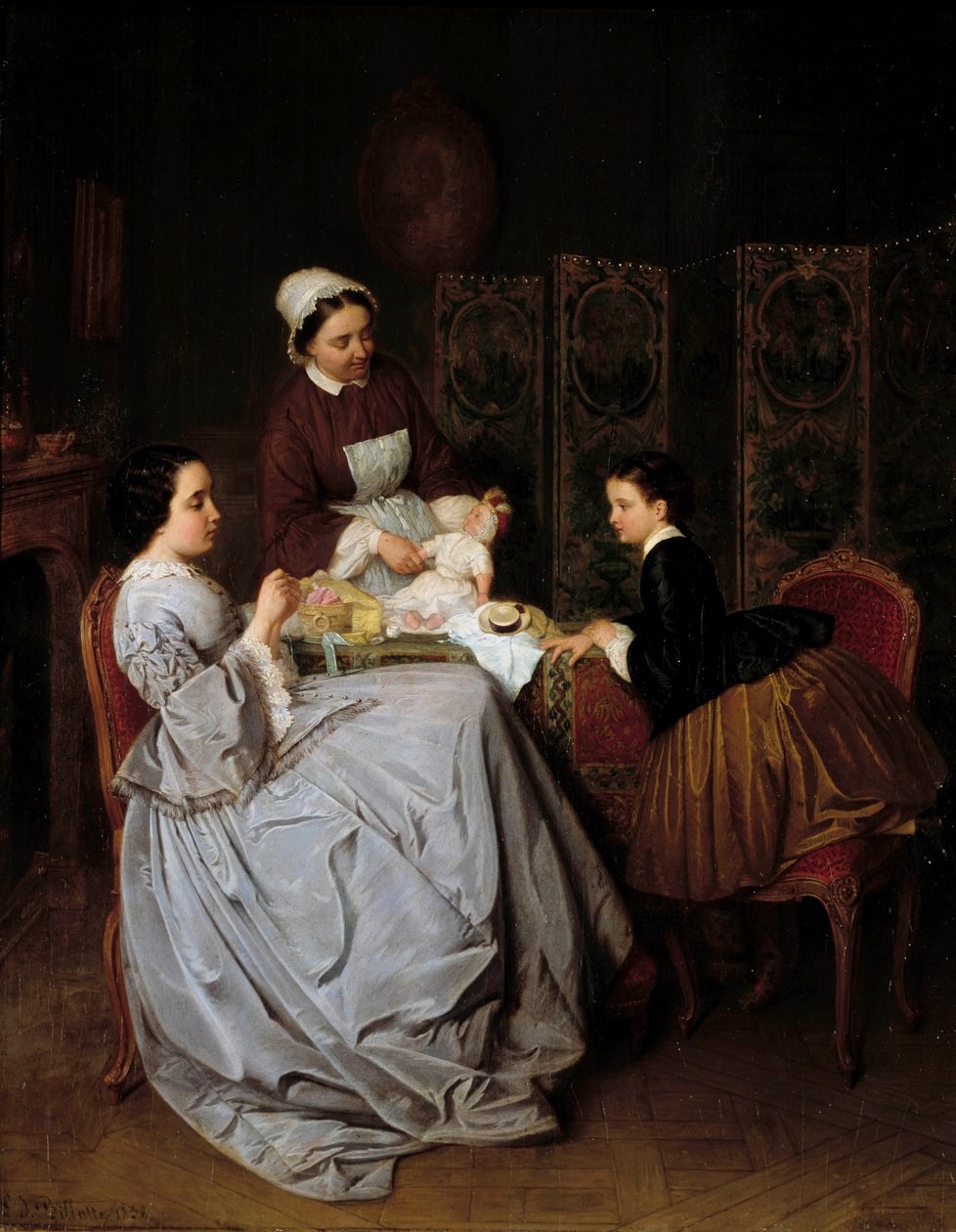 La couture Pintura de Leon Billotte (1815-1886) Século XIX Coleção particular de Leon Joseph Billotte