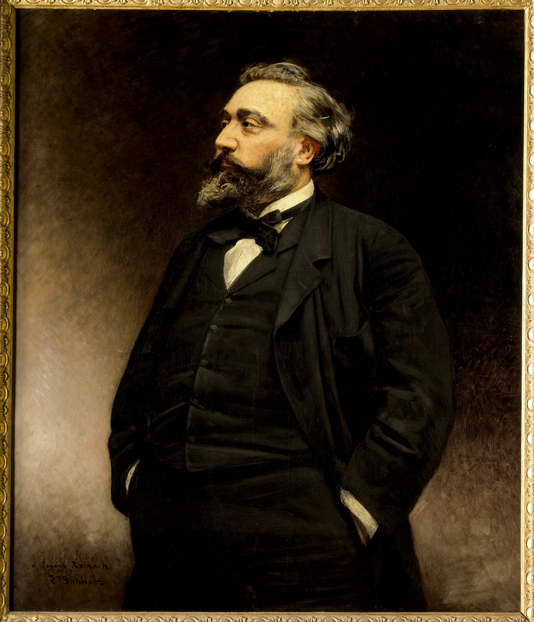 Retrato de Leon Gambetta (1838 - 1882) político francês. pintura de Leon Joseph Bonnat (1833 - 1922) (h s/t 1,15 x 1). - Retrato de León Gambetta (1838-1882) político francês. Pintura de Leon Joseph Bonnat (1833 - 1922). Museu do Castelo, Versaille de Leon Joseph Florentin Bonnat