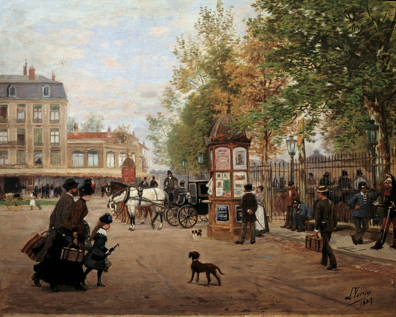 The Place de la Gare in Nancy em 1887 Pintura de Leon Voirin (1833-1887) 1887 Nancy, Musee historique lorrain de Leon Joseph Voirin