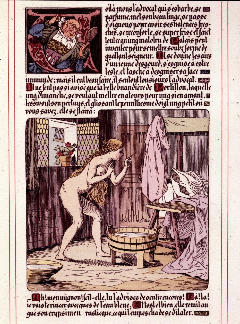 Ilustração do romance de Honore de Balzac "La Mye du Roy" de Leon Lebegue (1863-1944) de Leon Lebegue