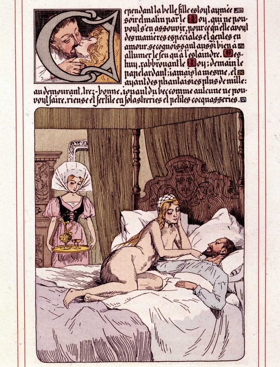 Ilustração do romance de Honore de Balzac "La Mye du Roy" de Leon Lebegue (1863-1944) de Leon Lebegue