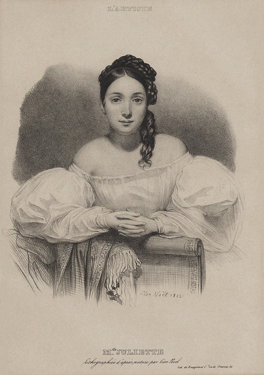 Retrato de Juliette Drouet 1806-1883, 1832. de Leon Noel