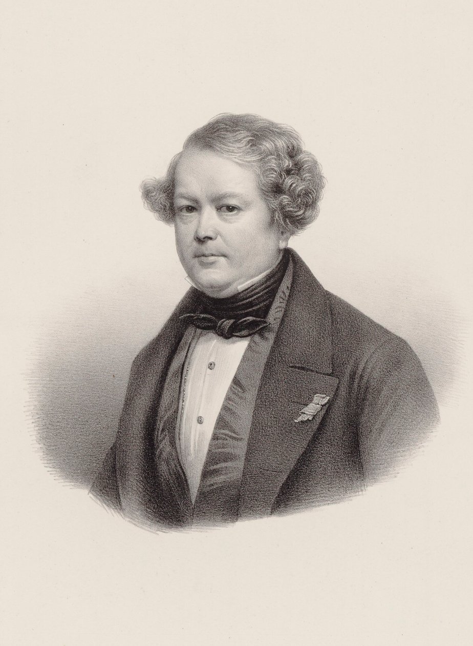 Retrato do compositor Auguste-Mathieu Panseron 1796-1859, 1850. de Leon Noel