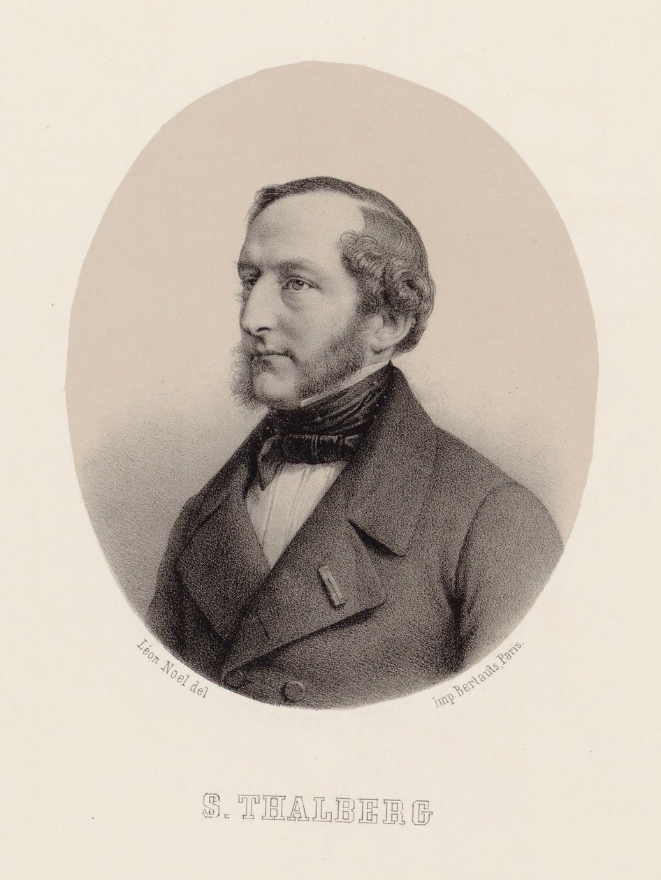Retrato do pianista e compositor Sigismund Thalberg 1812-1871, ca 1860. de Leon Noel