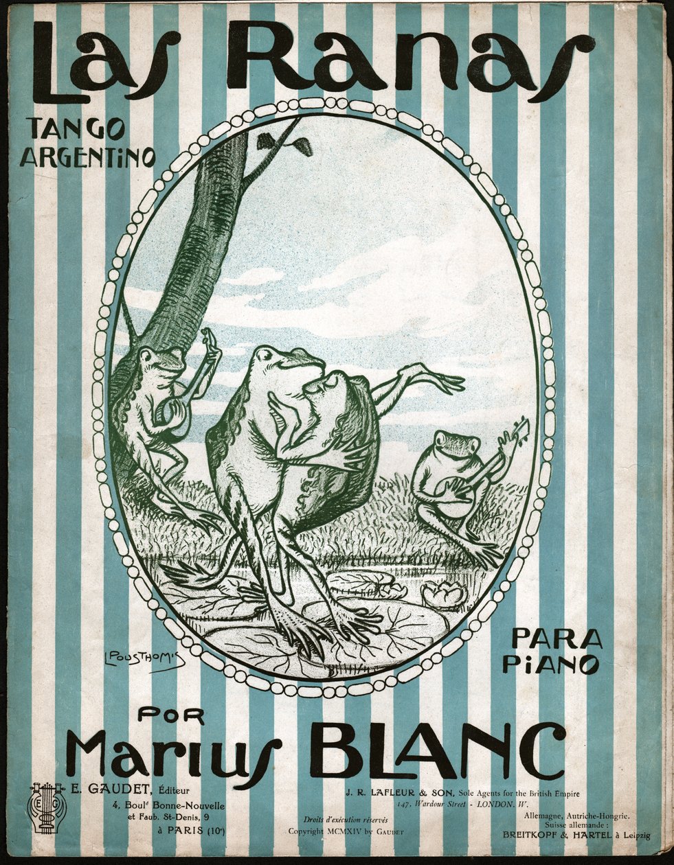 Sapos dançando tango. 1914 (ilustração) de Leon Pousthomis