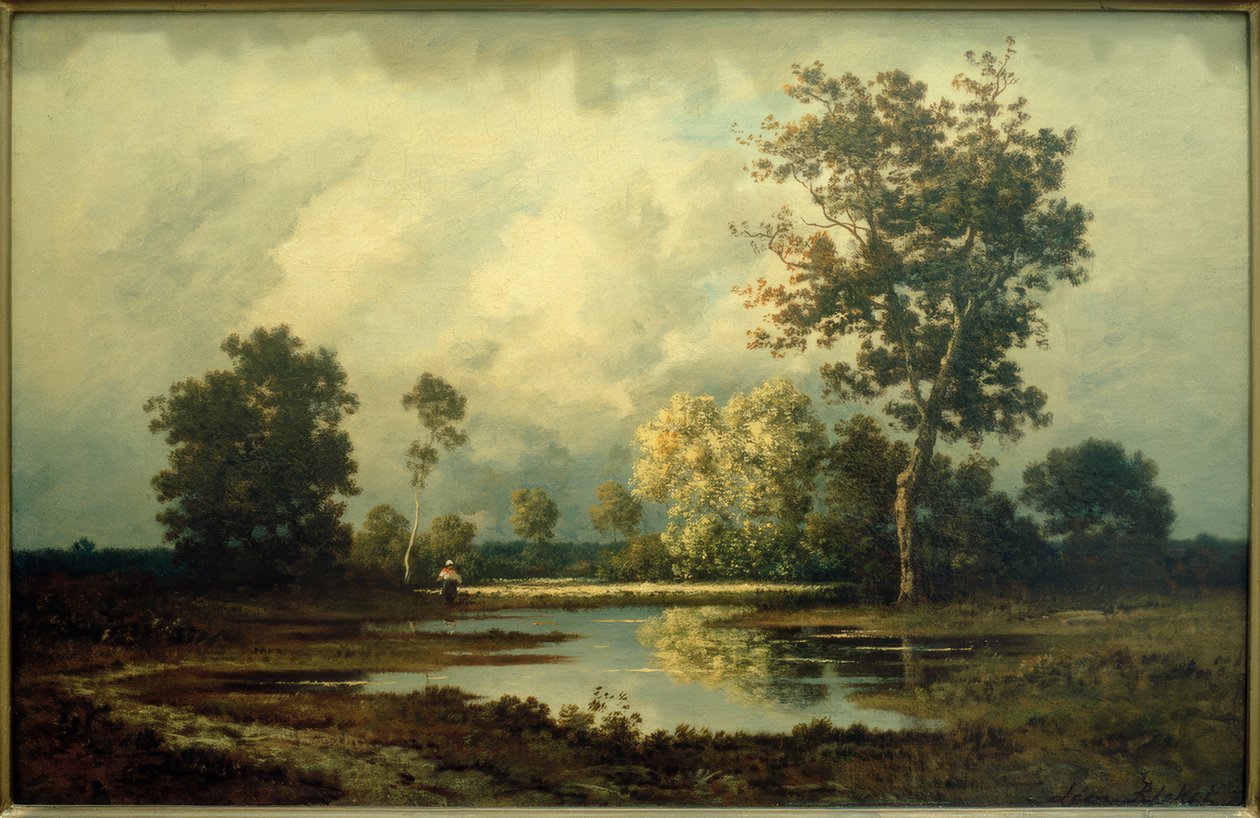 Paisagem com lagoa de Leon Richet