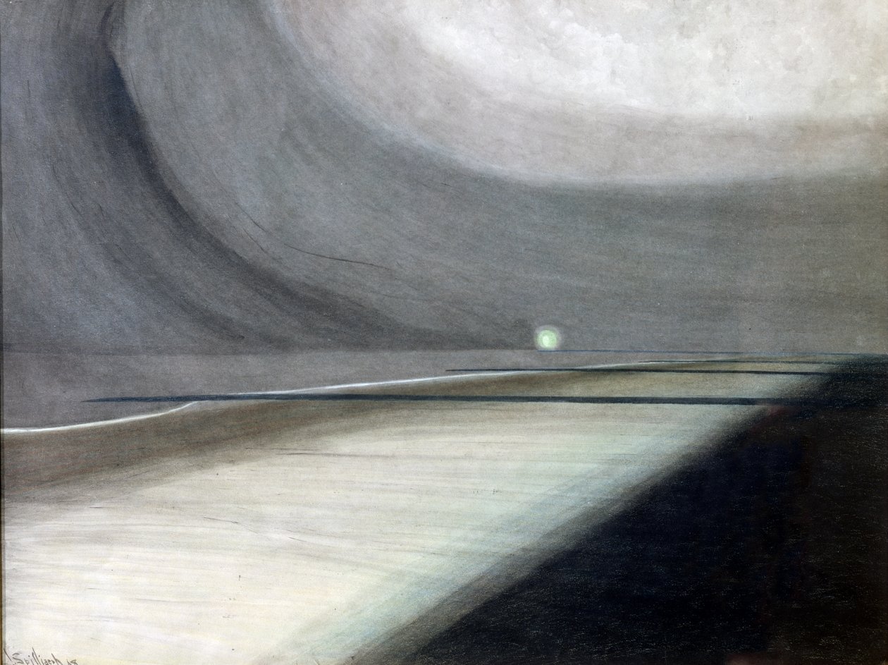 Praia ao luar, Paisagem marítima com luz de Leon Spilliaert