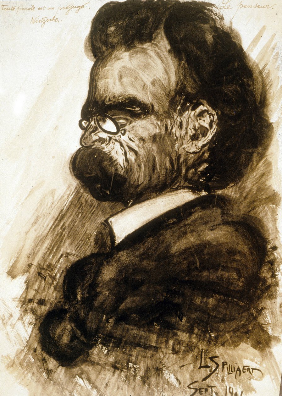 Friedrich Nietzsche (1844-1900) filósofo e poeta alemão gouache e tinta de porcelana de Leon Spilliaert 1901 de Leon Spilliaert