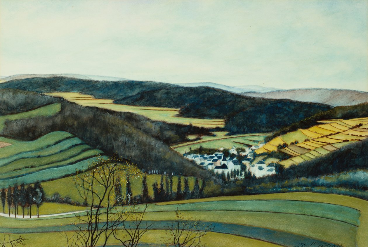 Paisagem, Vista de Vressets/Sermois; Paga, Vue Vressets/Sermois de Leon Spilliaert