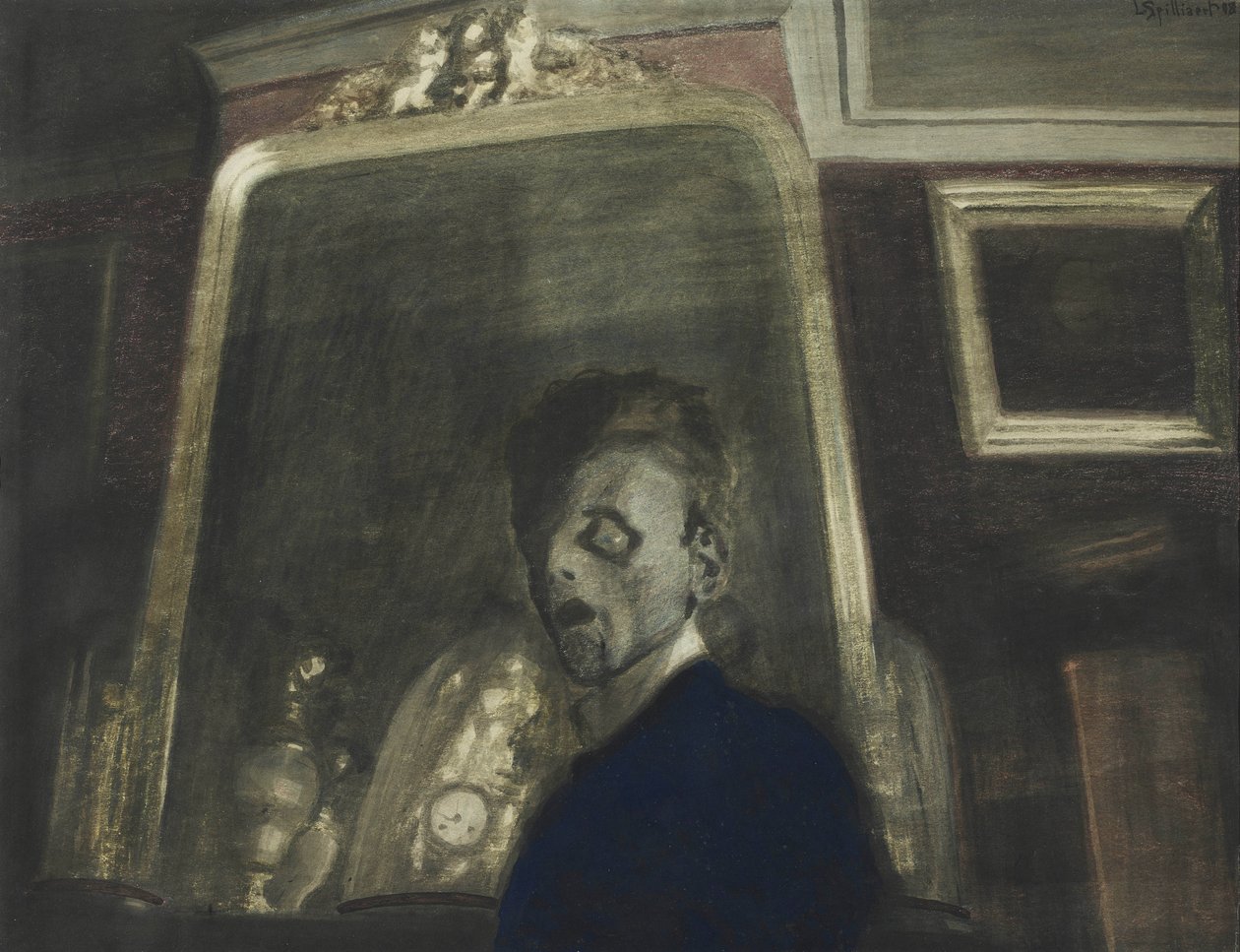 Auto-retrato diante do espelho, 1908. de Leon Spilliaert