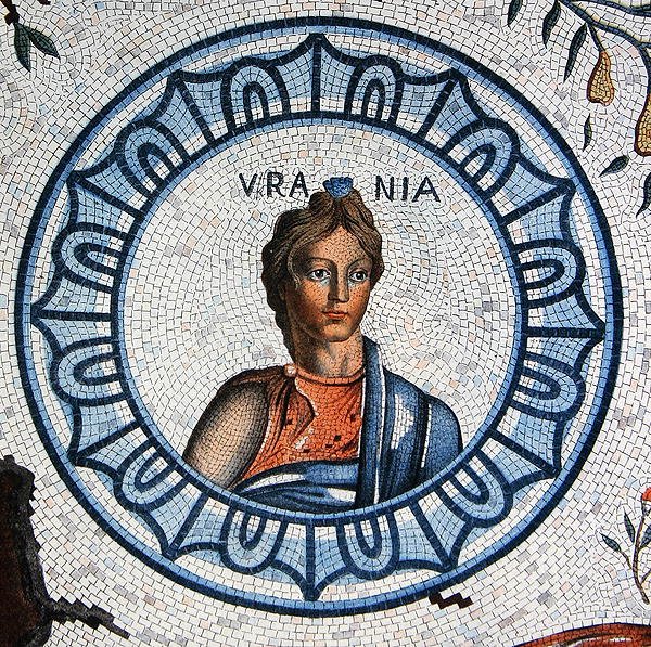 Urania, Musa de Astronomia (gravura a cores) de Leon de (after) Laborde