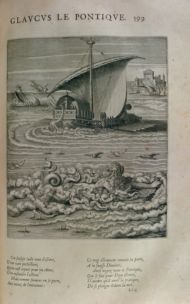 Glaucus, de "As Imagens ou Quadros da Pintura de Platte dos Dois Filósofos Sofistas Gregos", de Blaise de Vigenere (1523-96) Paris, 1615 de Leonard Gaultier