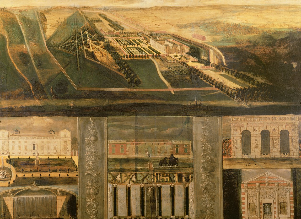 Vista topográfica de Wilton, c.1710 de Leonard Knyff