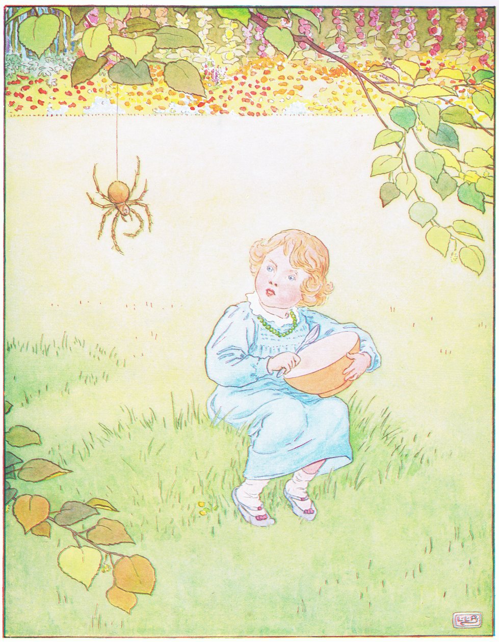 Little Miss Muffett: veio uma grande aranha de Leonard Leslie Brooke