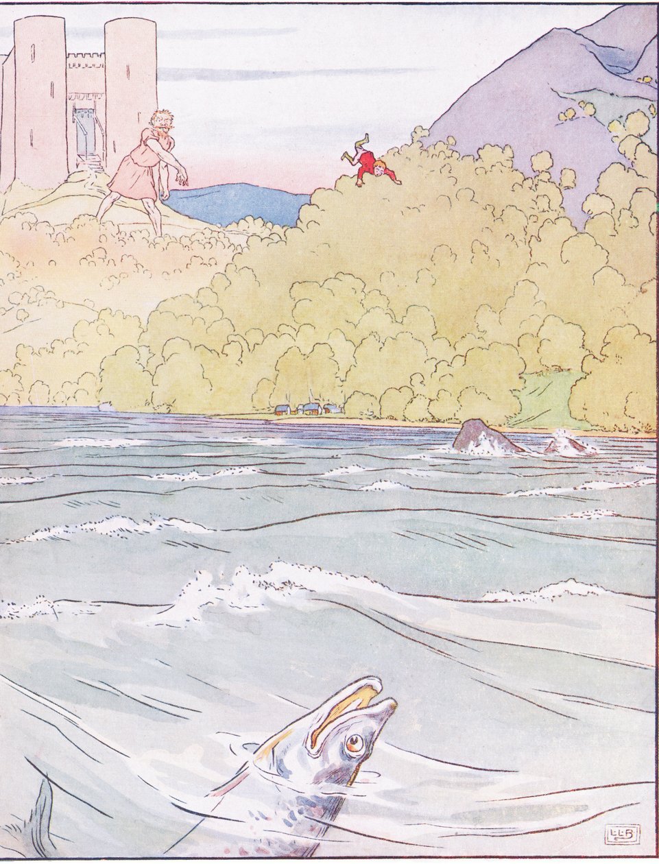 O monstro jogou Tom longe no mar de Leonard Leslie Brooke