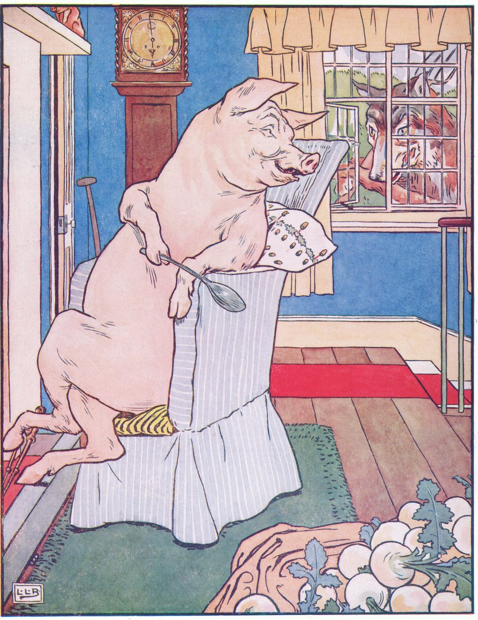 Quando o lobo chegou ele disse, porquinho, você está pronto de Leonard Leslie Brooke