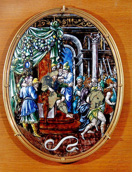 Cristo antes de Herodes, 1557 (esmalte pintado) de Leonard Limosin