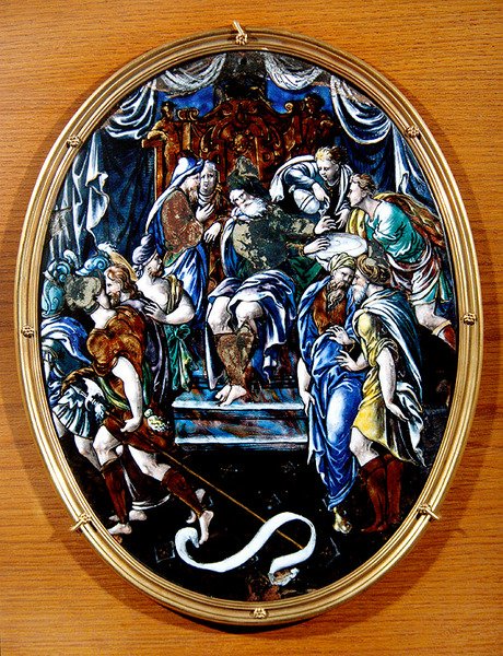 Cristo antes de Pilatos, 1557 (esmalte pintado) de Leonard Limosin