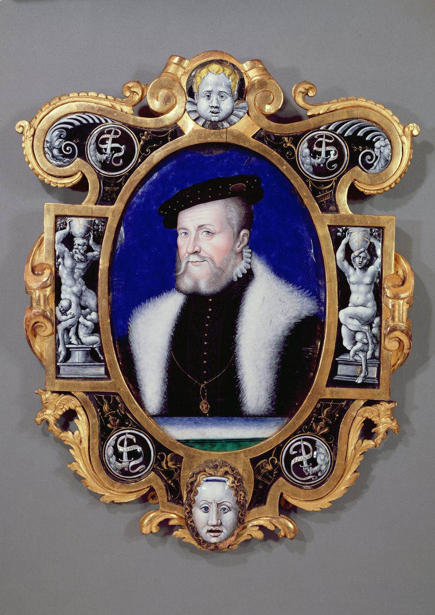 Retrato de Anne, primeiro duque de Montmorency (1493-1567) 1556 (óleo sobre esmalte) de Leonard Limosin