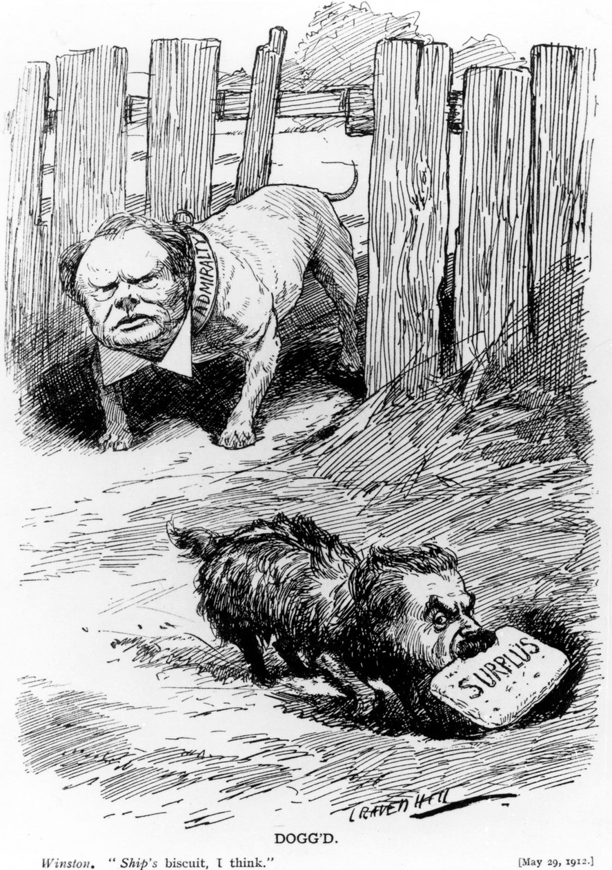Dogg&39;d, ilustração tirada da Revista Punch, 1912 de Leonard Raven Hill