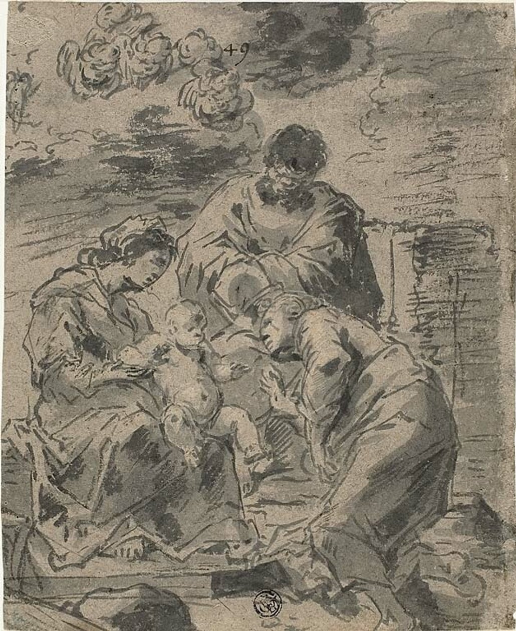 O casamento místico de Santa Catarina de Leonard Bramer