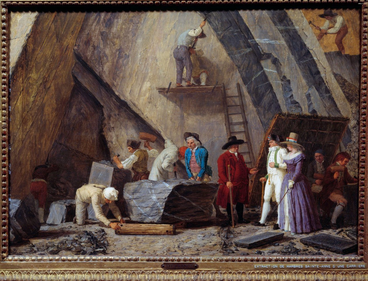 A extração do mármore de Saint-Anne de uma pedreira de Léonard Defrance
