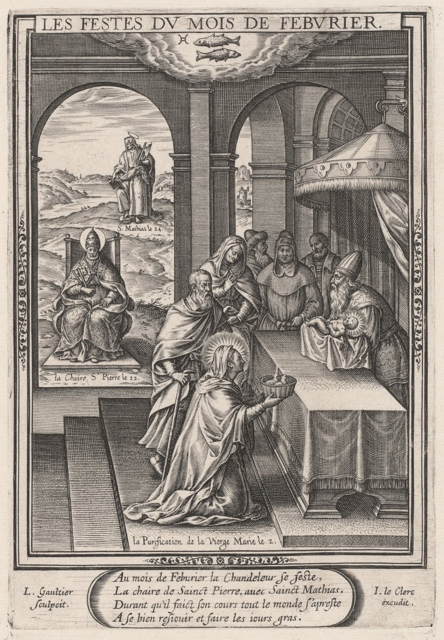 Les Festes du mois de Feburier (Fevereiro: a Purificação da Virgem) de Leonard Gaultier