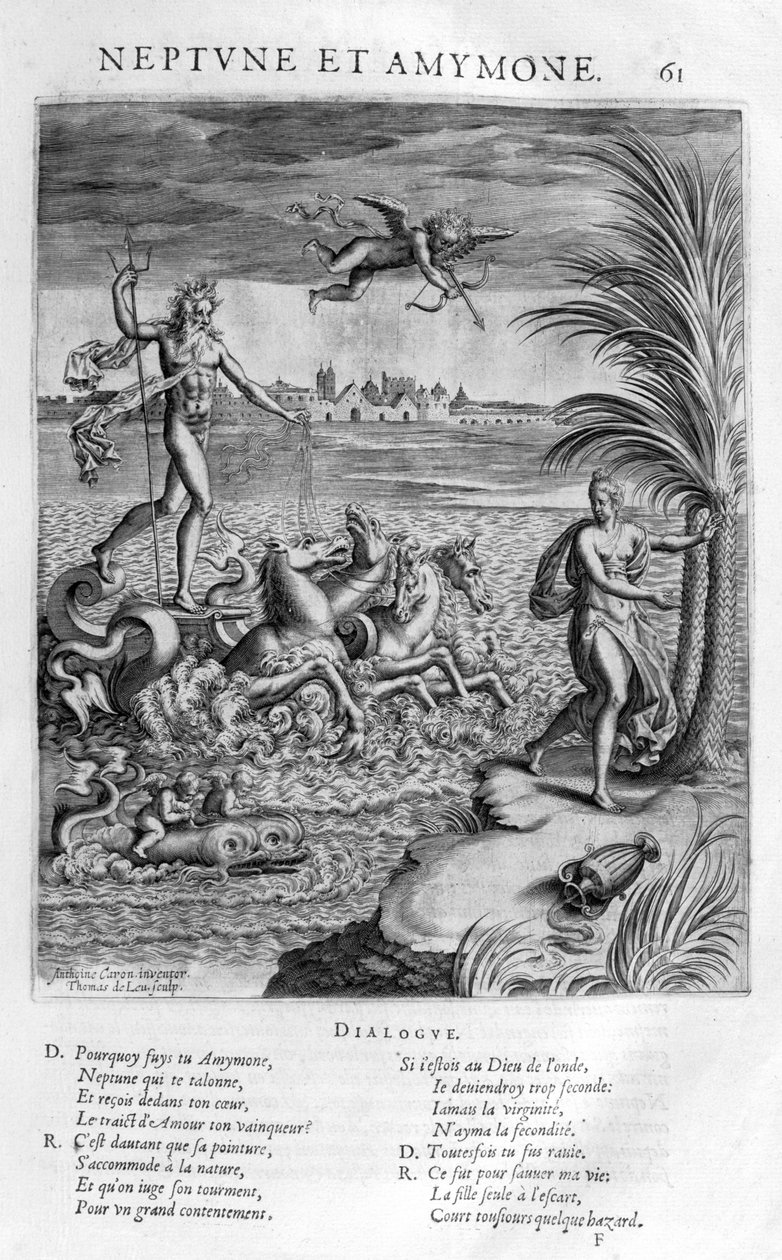 Neptuno com Amymone, filha de Danaus, a quem ele evita ser agredido por um sátiro. de Leonard Gaultier