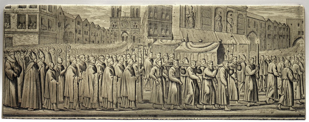Procissão da Caça de Sainte Genevieve - de Leonard Gaultier (1561-1641). de Leonard Gaultier