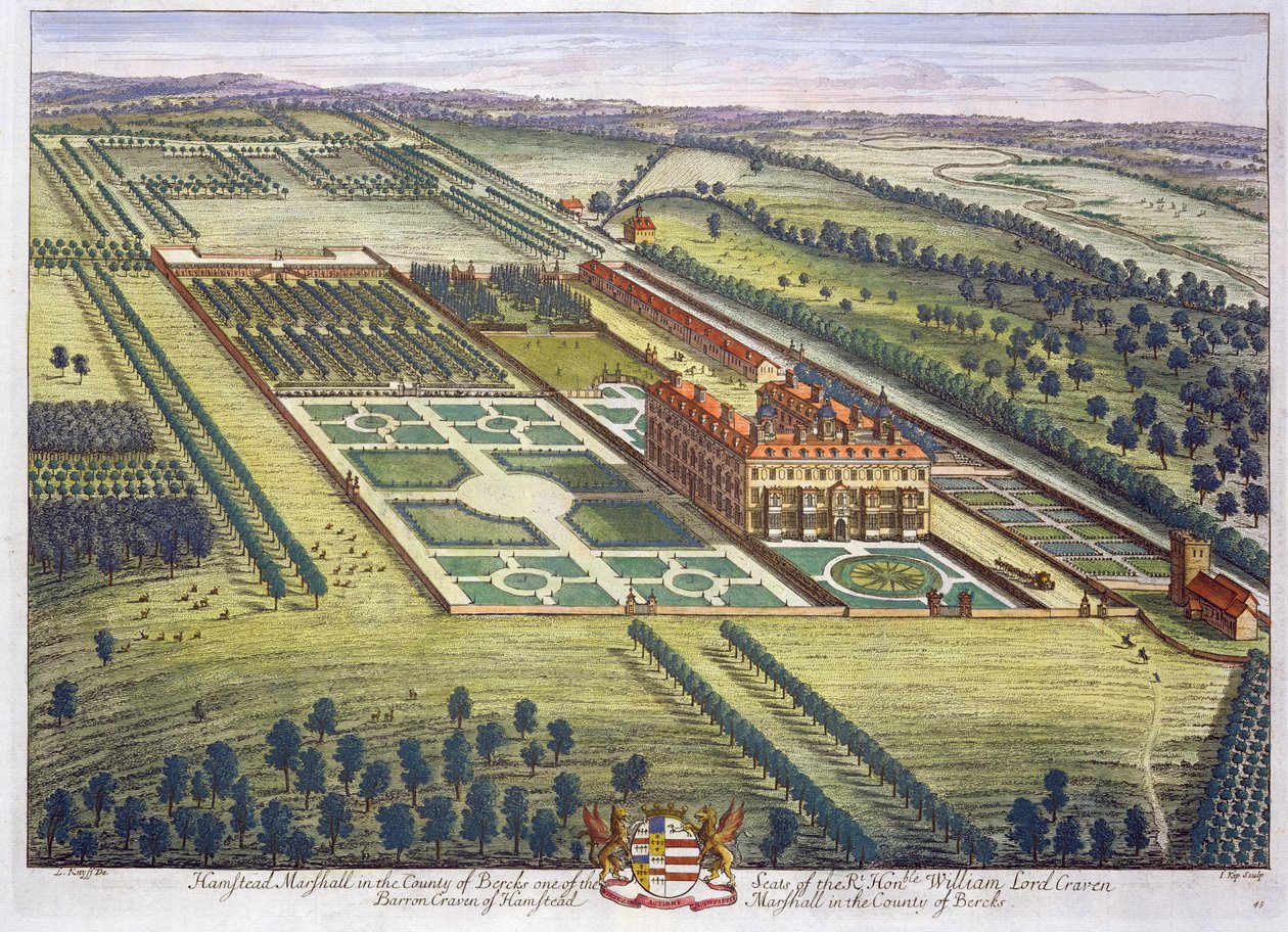 Marshall de Hamstead no condado de Berkshire gravado por Johannes Kip (c.1652-1722) de Leonard Knyff