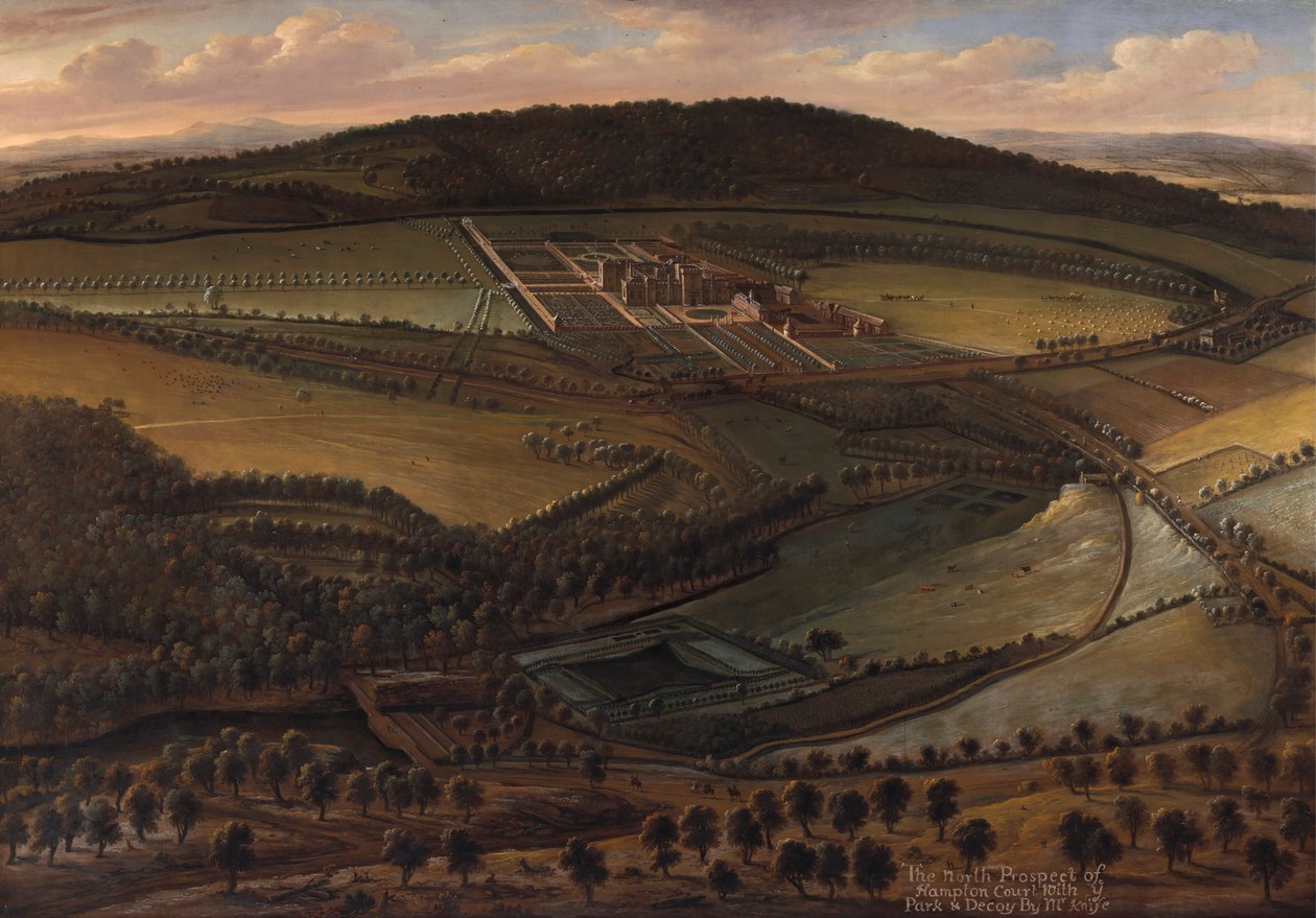 O Prospecto Norte de Hampton Court, Herefordshire de Leonard Knyff