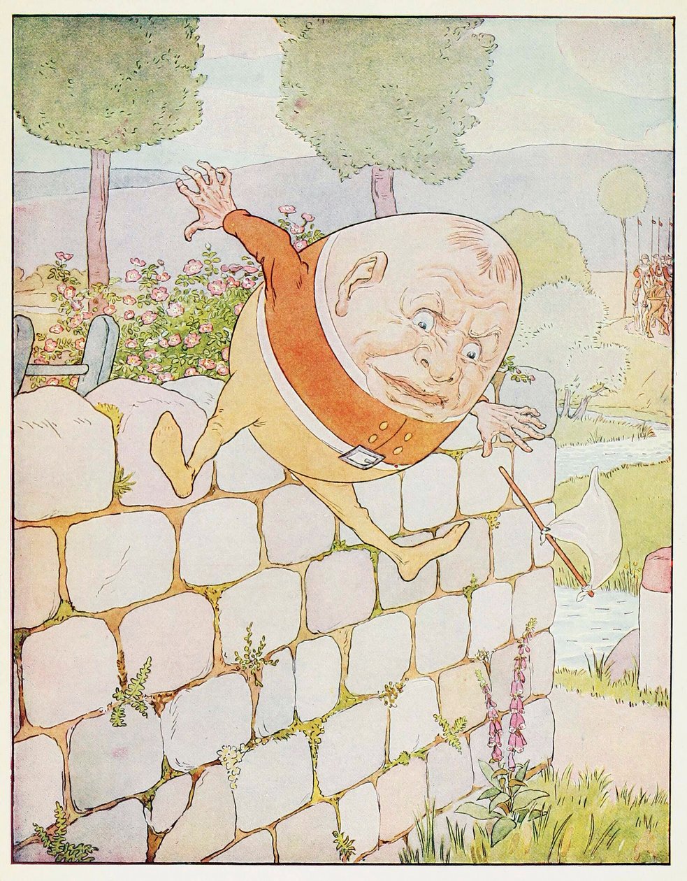 Humpty Dumpty teve uma grande queda, de A Nursery Rhyme Picture Book, pub. 1914. de Leonard Leslie Brooke