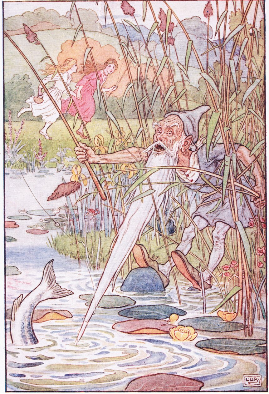 Branca de Neve e Rosa Vermelha, década de 1920 de Leonard Leslie Brooke